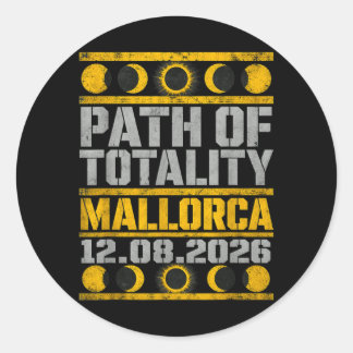 Pegatina Redonda Eclipse solar en Mallorca 2026 - Plantilla industr