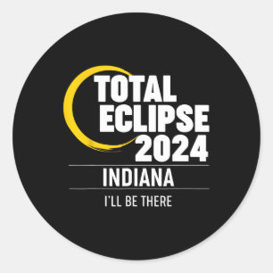 Pegatina Redonda Eclipse solar Indiana 2024