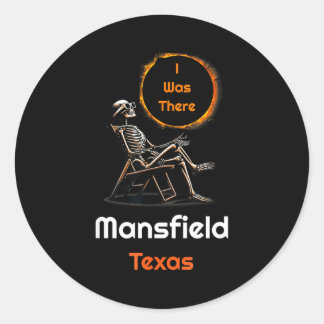 Pegatina Redonda Eclipse Solar Mansfield Texas Allí