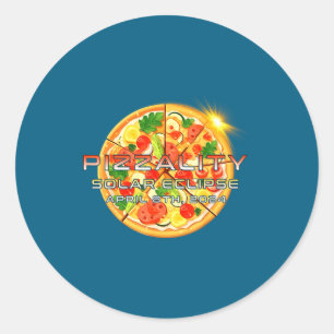 Pegatina Redonda Eclipse Solar Pizzality Eclipse Pizza