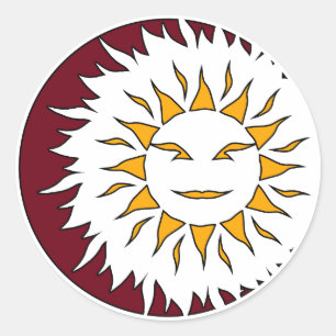 Pegatina Redonda Eclipse solar sonriente