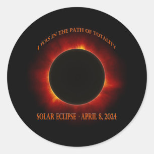 Pegatina Redonda Eclipse solar total