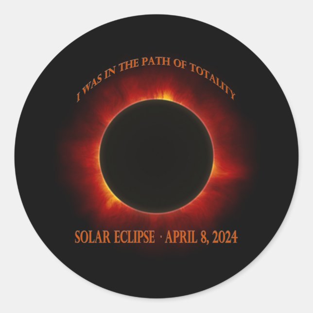 Pegatina Redonda Eclipse solar total (Anverso)