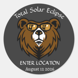 Pegatina Redonda Eclipse solar total 12 de agosto de 2026 Personali