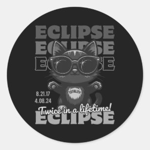 Pegatina Redonda Eclipse Solar Total 2024 Dos Veces Por Vida Total
