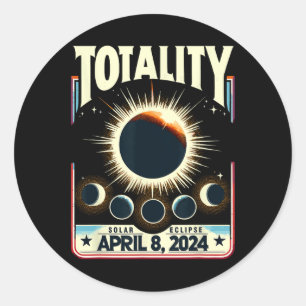 Pegatina Redonda Eclipse Solar Total 2024 Totalidad Graciosa Ecli T