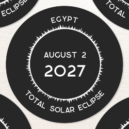 Pegatina Redonda Eclipse solar total 2027 Egipto