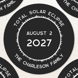 Pegatina Redonda Eclipse solar total 2027 Personalizado