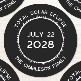 Pegatina Redonda Eclipse solar total 2028 Personalizado