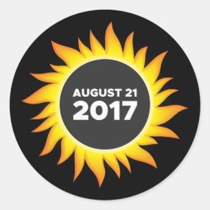 Pegatina Redonda Eclipse solar total - 8.21.2017