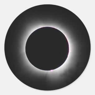 Pegatina Redonda Eclipse solar total 8 de abril de 2024