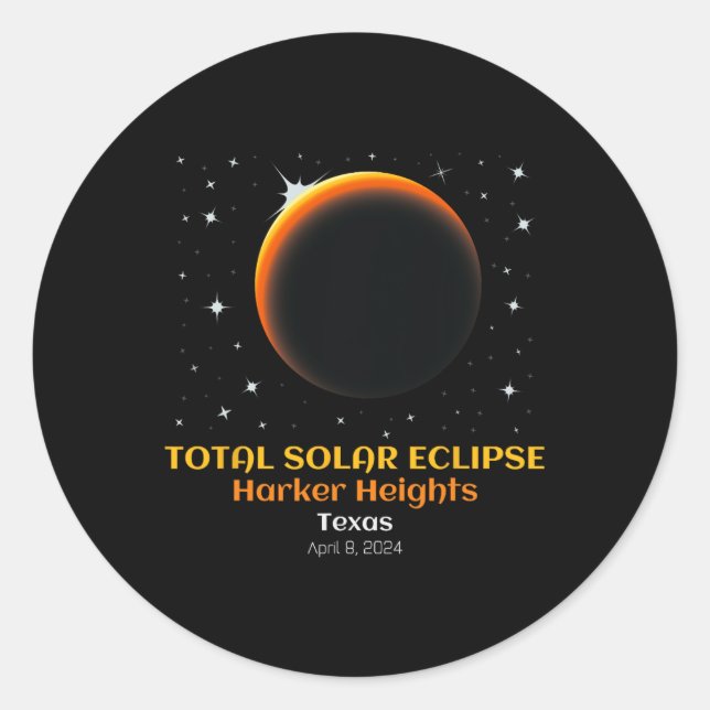 Pegatina Redonda Eclipse solar total abril 86 (Anverso)