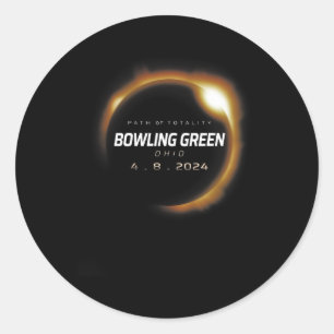 Pegatina Redonda Eclipse solar total Bowling Green Ohio Abril 8