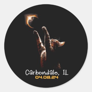 Pegatina Redonda Eclipse solar total Carbondale Illinois