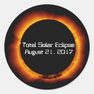 Pegatina Redonda Eclipse solar total de 2017