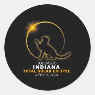 Pegatina Redonda Eclipse solar total de 2024