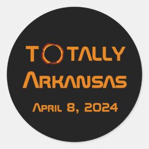 Pegatina Redonda Eclipse solar total de Arkansas 2024