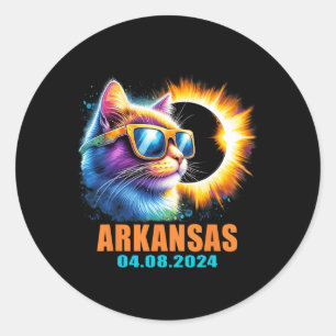 Pegatina Redonda Eclipse solar total de Arkansas 2024 Episodios sol
