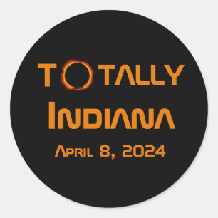 Pegatina Redonda Eclipse solar total de Indiana 2024