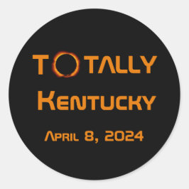Pegatina Redonda Eclipse solar total de Kentucky 2024
