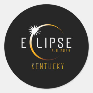 Pegatina Redonda Eclipse solar total de Kentucky 2024 Totalidad de