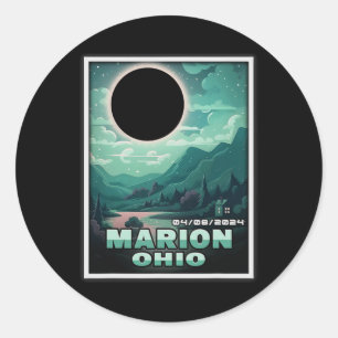 Pegatina Redonda Eclipse solar total de Ohio 2024