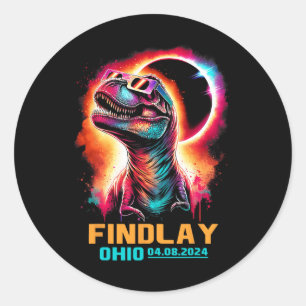 Pegatina Redonda Eclipse solar total de Ohio 2024