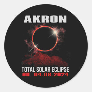Pegatina Redonda Eclipse solar total de Ohio 2024