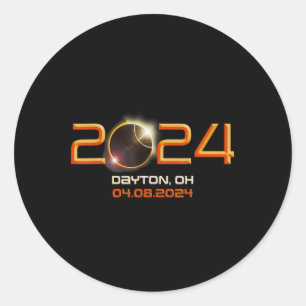 Pegatina Redonda Eclipse solar total de Ohio 2024 1