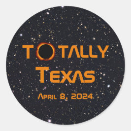 Pegatina Redonda Eclipse solar total de Texas 2024