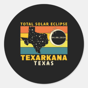 Pegatina Redonda Eclipse solar total de Texas 2024