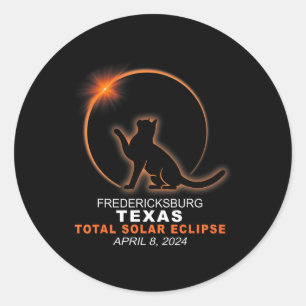 Pegatina Redonda Eclipse solar total de Texas 2024