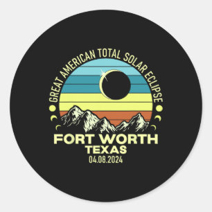 Pegatina Redonda Eclipse solar total de Texas de valor 2024