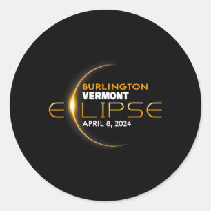 Pegatina Redonda Eclipse solar total de Vermont 2024