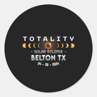 Pegatina Redonda Eclipse solar total de x 2024