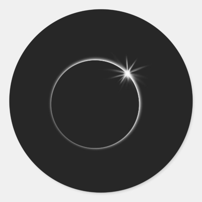 Pegatina Redonda Eclipse solar total EEUU Bandera estadounidense To (Anverso)