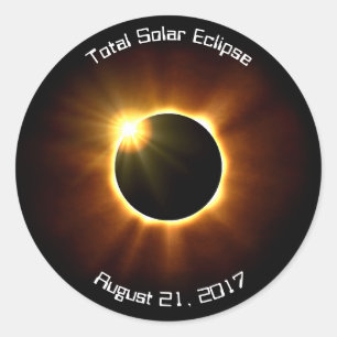 Pegatina Redonda Eclipse solar total - Pegatinas