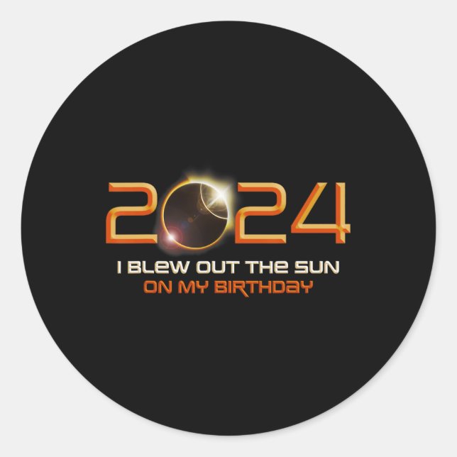 Pegatina Redonda Eclipse Solar Total Que Salí Del Sol Al Nacer (Anverso)