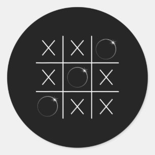 Pegatina Redonda Eclipse solar total Tic Tac Toe 04.08.2024 Boys Gi