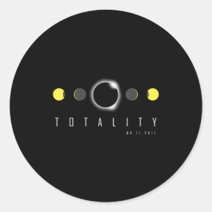 Pegatina Redonda Eclipse Total 2017 Eclipse Solar