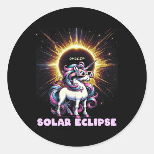 Pegatina Redonda Eclipse total de camiseta 2024 Eclipse total 8 de