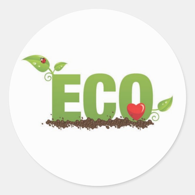 Pegatina Redonda Eco-amor (Anverso)