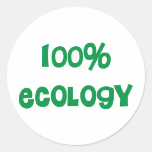 Pegatina Redonda Ecología y reciclaje de productos y diseños!