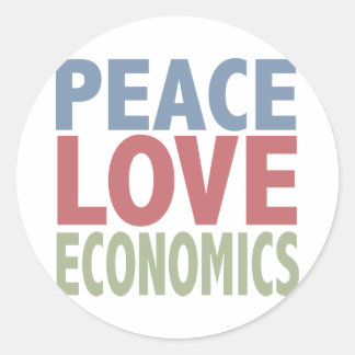 Pegatina Redonda Economía del amor por la paz