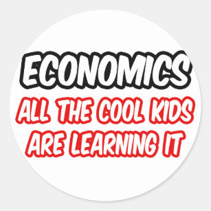 Pegatina Redonda Economía... Todos Los Niños De Guay Lo Están Apren
