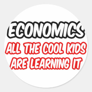 Pegatina Redonda Economía... Todos Los Niños De Guay Lo Están Apren