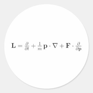 Pegatina Redonda Ecuación de Boltzmann, negro