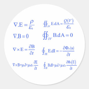Pegatina Redonda ecuación de la física del maxwell