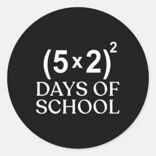 Pegatina Redonda Ecuación Matemática 100° Día De Los Niños Maestros