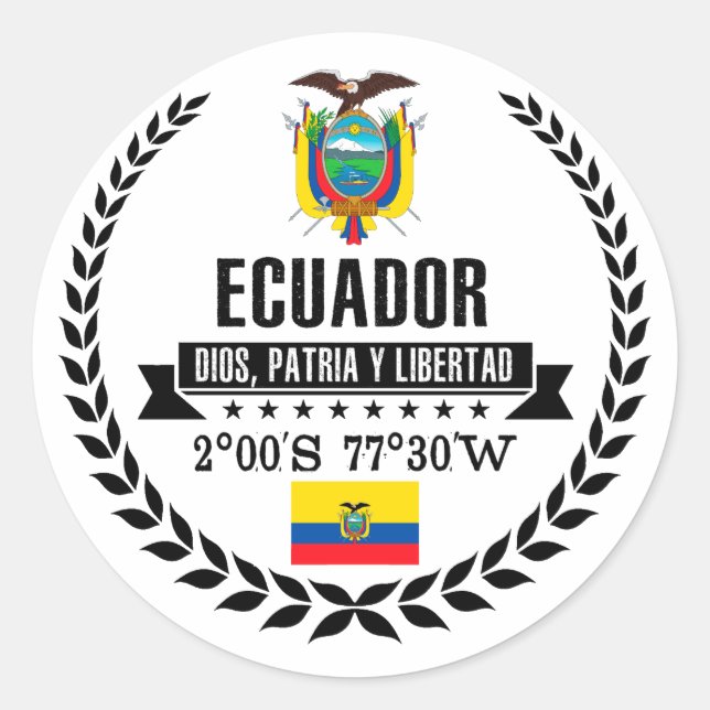 Pegatina Redonda Ecuador (Anverso)